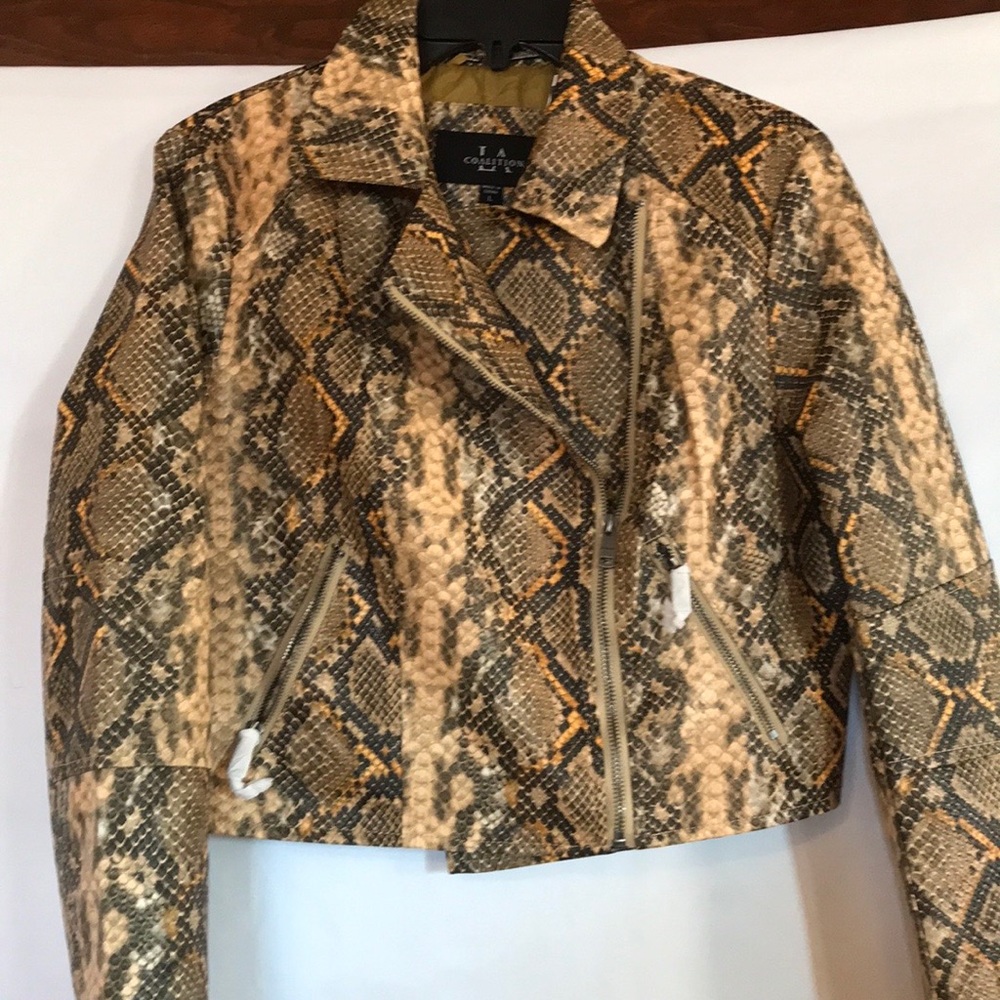 💥NWT💥 Coalition LA Snake Eyes Crop Vegan Moto Jacket Sz. L